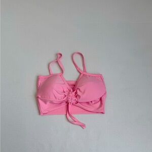 Pink Ruched Bikini Top